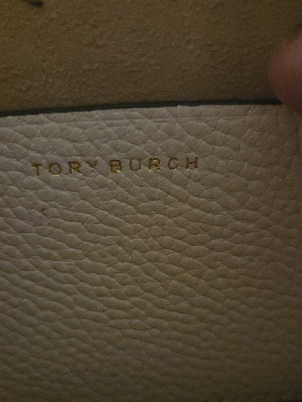 Tory Burch Cream Wristlet Clutch with Gold Logo Preloved Great Condition - Picture 7 of 8